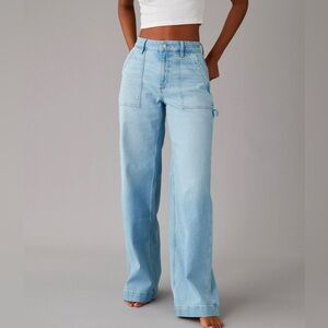 American Eagle Dreamy Drape Stretch SH Baggy Wide-Leg Jean